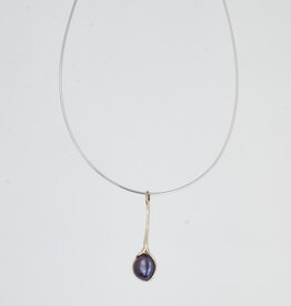 Halsketting Hanger Zwarte Parel