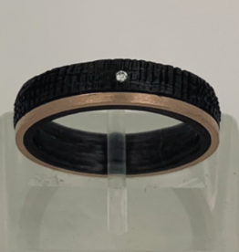 Ring Carbon Diamond Red Gold
