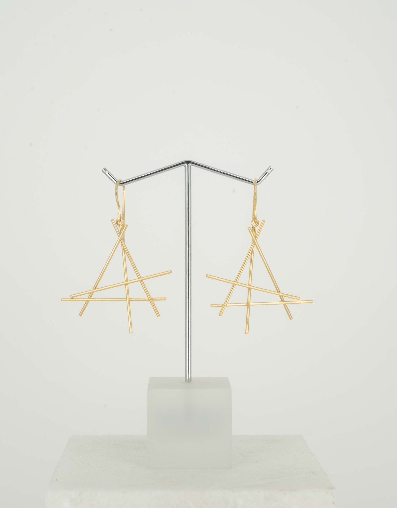Earrings triangles gold-plated
