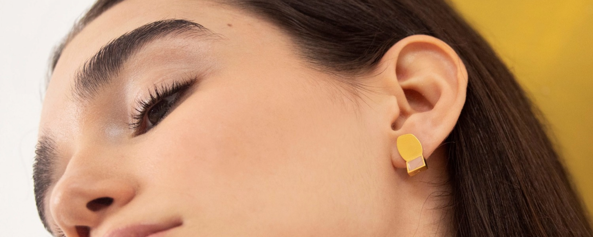 joie d'art oorbellen geel/roos