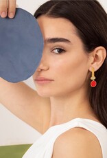 Earrings Collage Red-Mauve