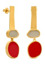 Earrings Collage Red-Mauve