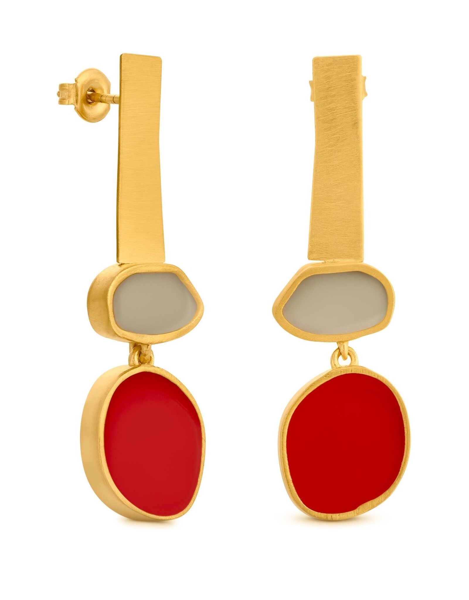 Earrings Collage Red-Mauve