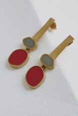 Oorbellen Collage Rood-Mauve