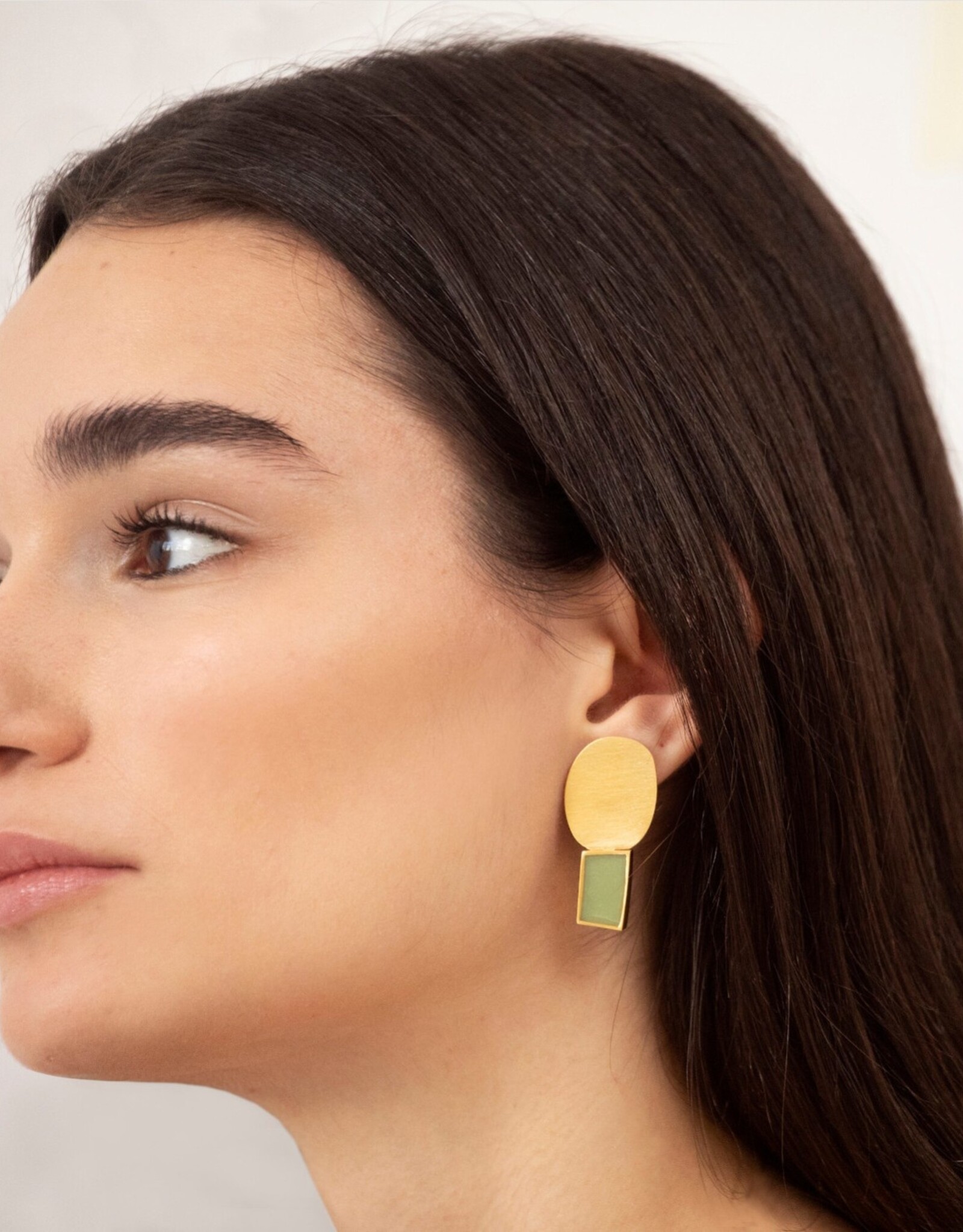 Earrings Collage Green