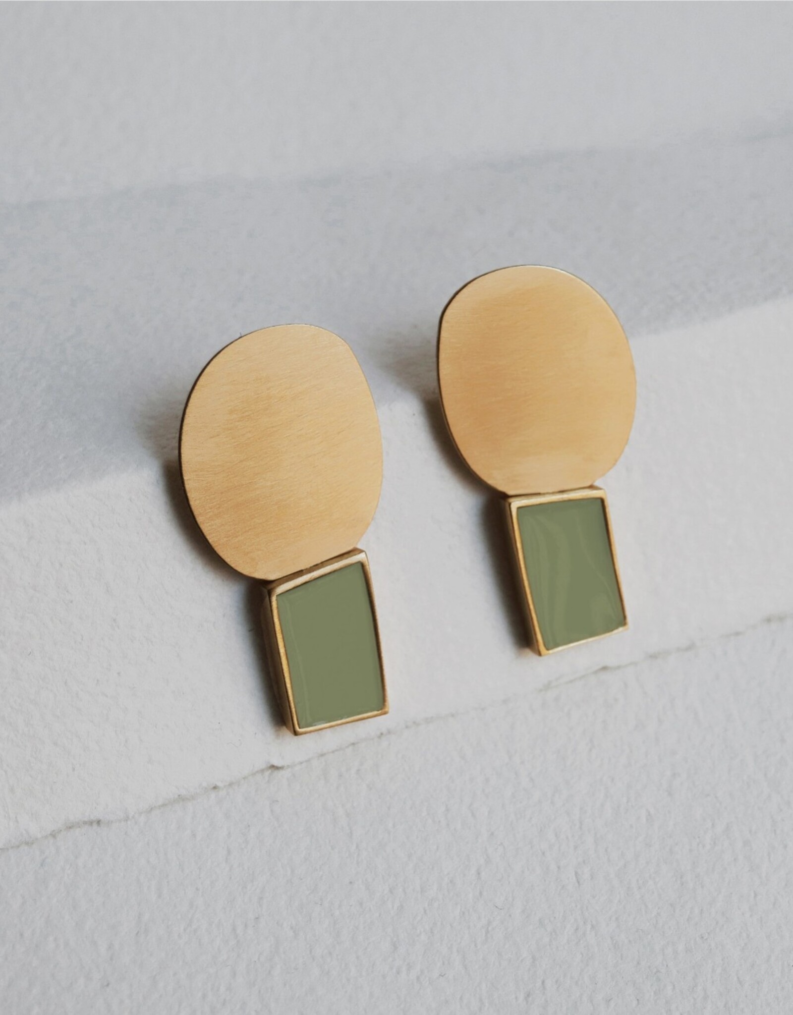 Earrings Collage Green