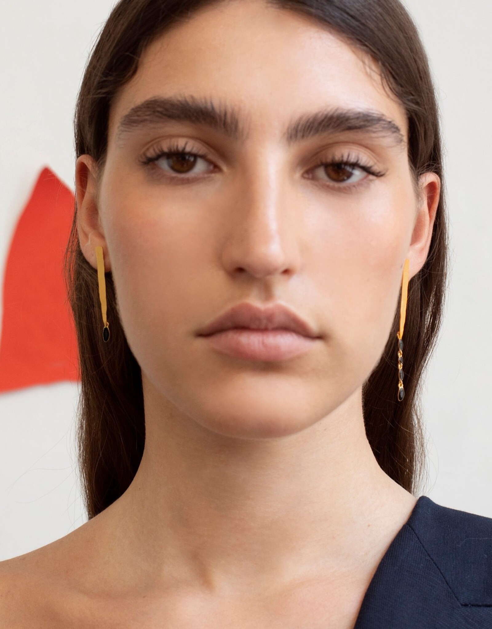 Earrings Miro Long Black