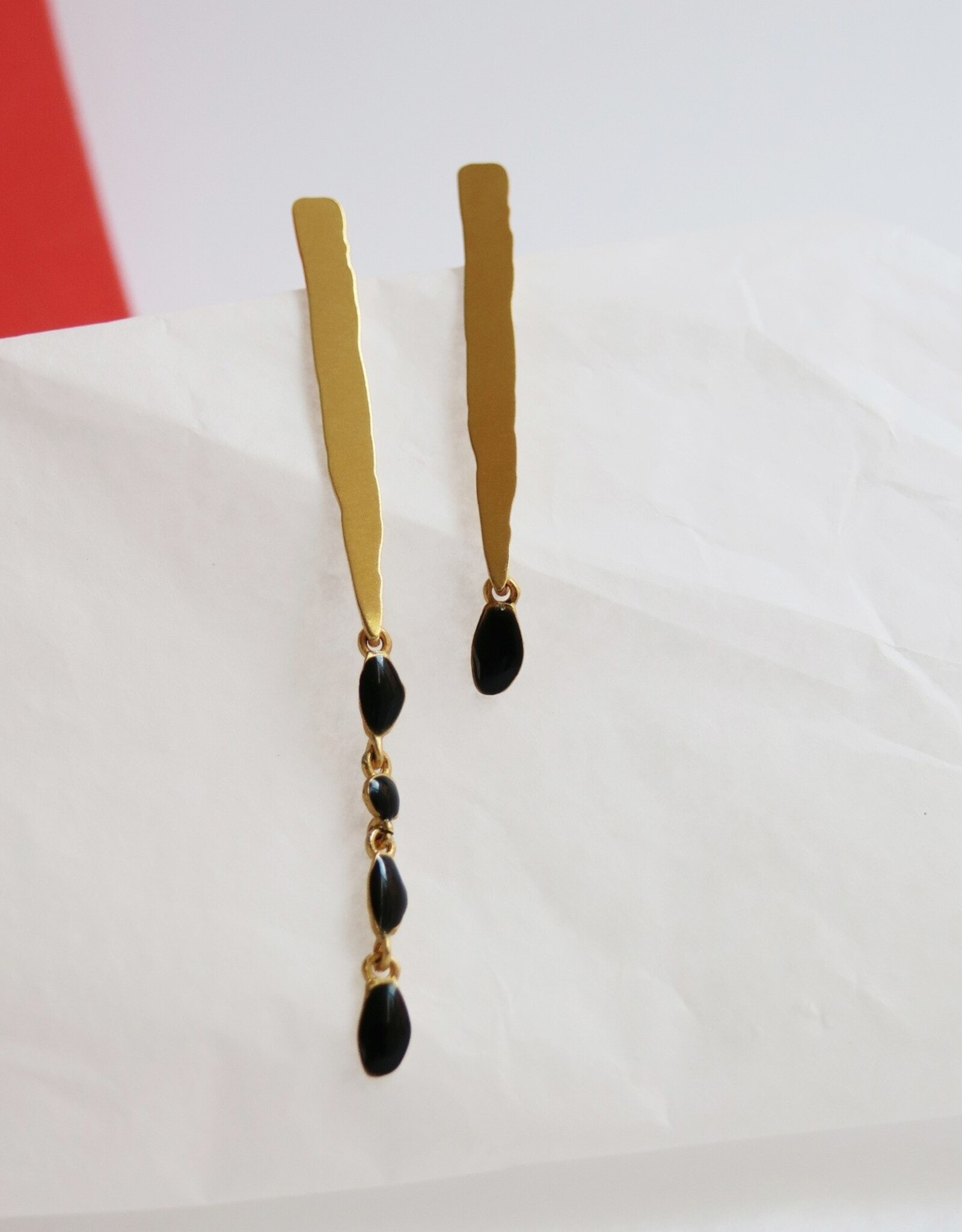 Earrings Miro Long Black