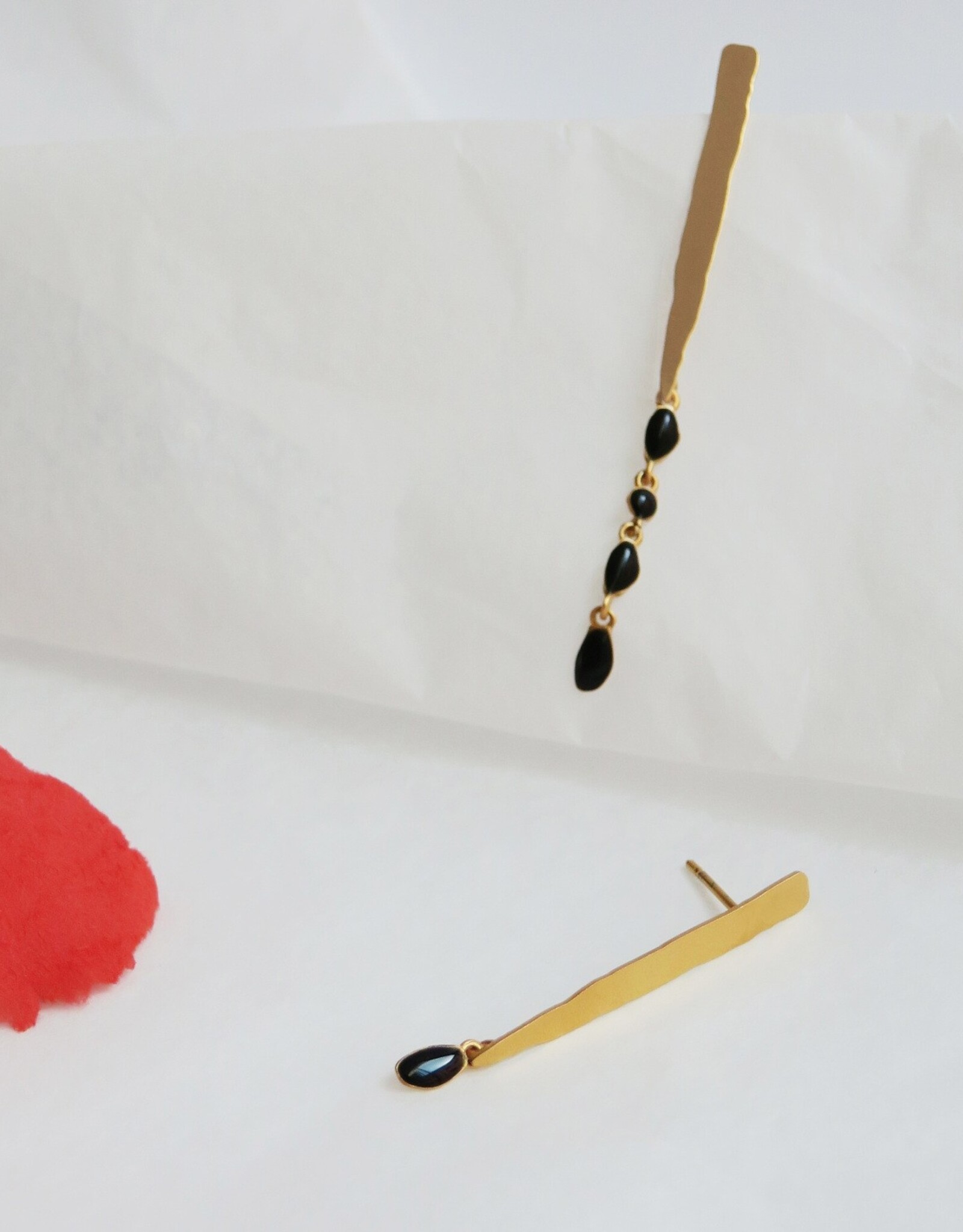 Earrings Miro Long Black