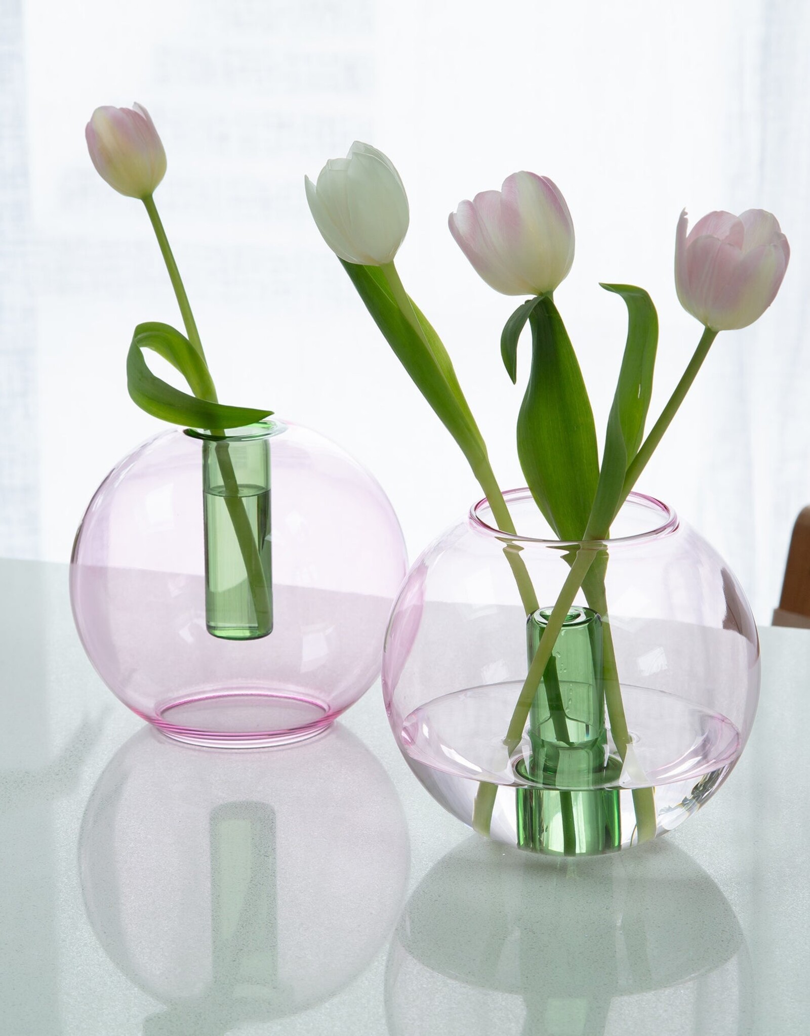 Omkeerbare Bubble Vaas Roos-Groen