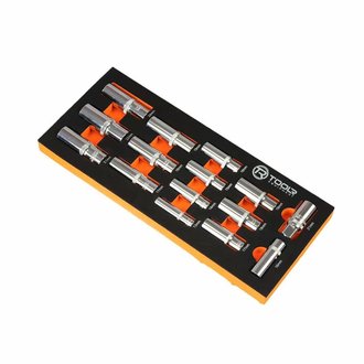 ToolR Equipment ToolR 15-delige gepolijste diepe doppen set