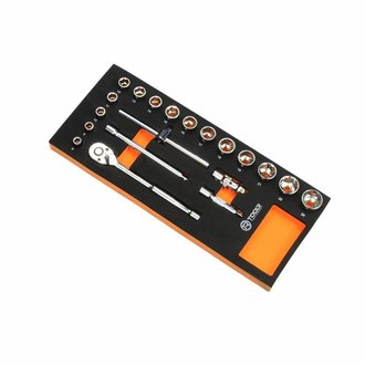 ToolR Equipment ToolR 20-delige gepolijste dopsleutel set 3/8"