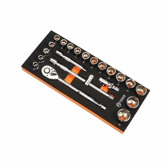 ToolR Equipment ToolR 21-delige gepolijste dopsleutel set 1/2"