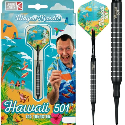 Legend Darts Wayne Mardle Hawaii 501 90% Black Freccette Soft Darts