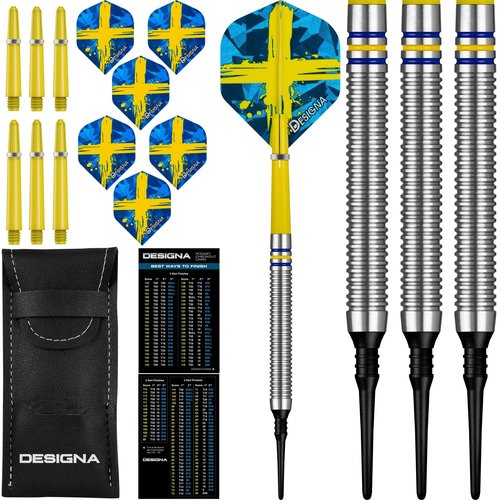 Designa Patriot X Sweden 90% Freccette Soft Darts
