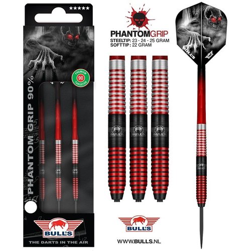 Bull's Bull's Phantom Grip Red 90% Freccette Steel Darts