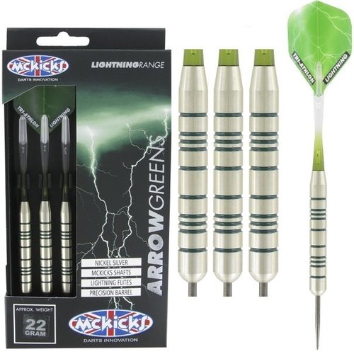 McKicks McKicks Arrow Greens Silver 22G. Freccette Steel Darts