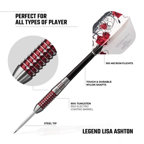Legend Darts Lisa Ashton 90% Freccette Steel Darts