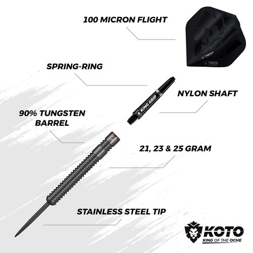 KOTO KOTO Sting Black PVD 90% Freccette Steel Darts