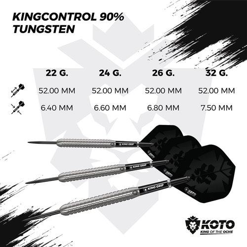 KOTO KOTO Kingcontrol 90% Freccette Steel Darts