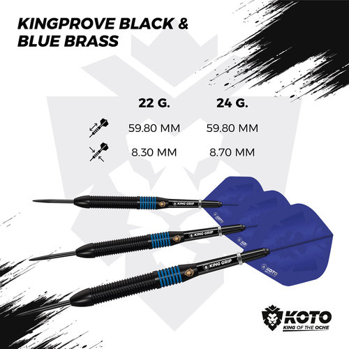 KOTO KOTO Kingprove Black & Blue Brass Freccette Steel Darts