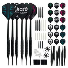 2 KOTO Black Brass Darts + 90 Pieces Accessories Freccette Soft