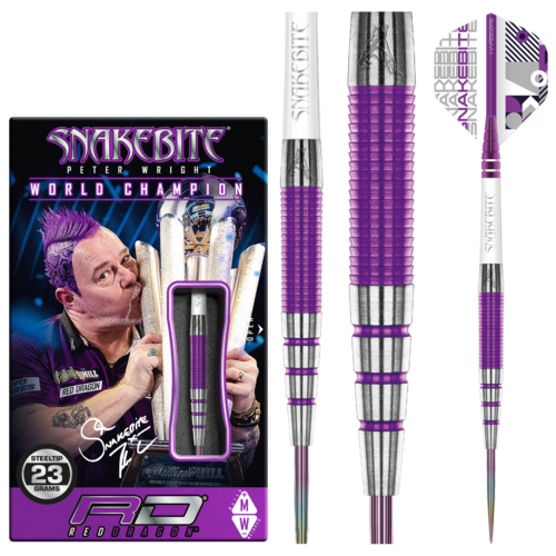 Red Dragon Red Dragon Peter Wright Snakebite PL15 Medusa 90% Freccette Steel Darts