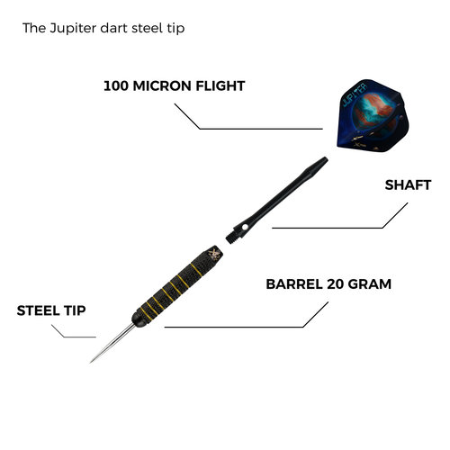 XQMax Darts XQ Max Jupiter Steel Tip - Dart Set Freccette Steel Darts