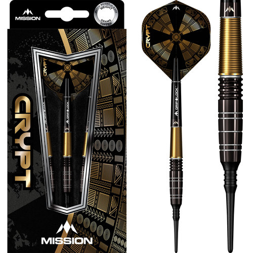 Mission Mission Crypt Black & Gold PVD M1 90% Freccette Soft Darts