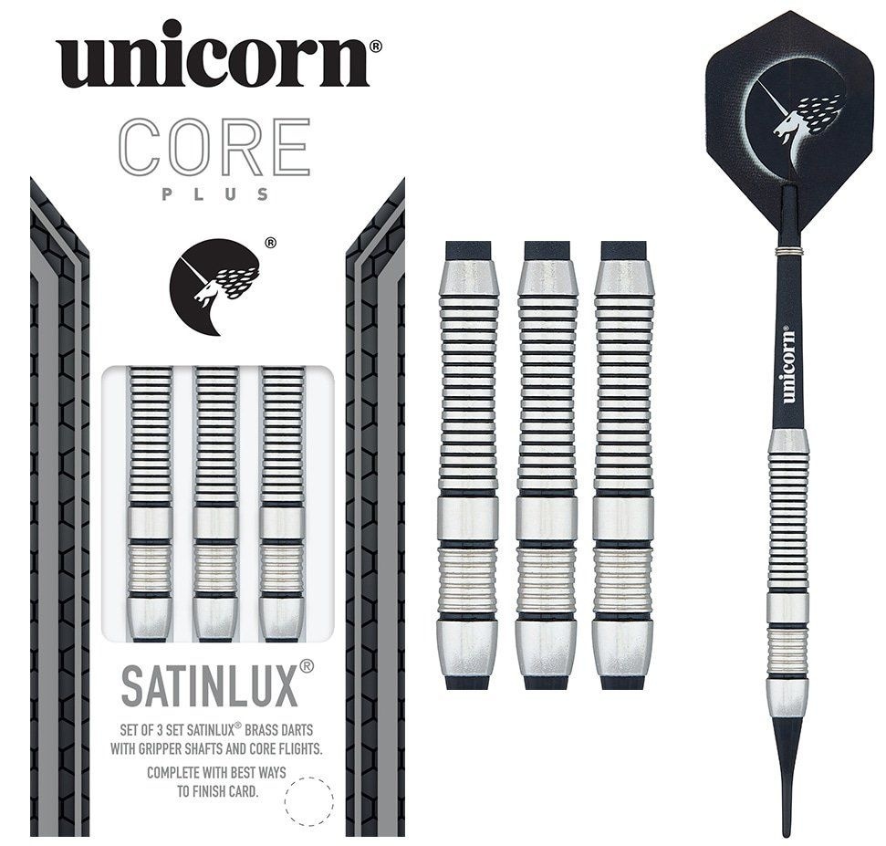 Unicorn S/T Tung, 18 g, Set di Freccette James Wade, Premier, 90/70% tungsteno, Acciaio e Punta Morbida, 24 g Unisex, Argento/Giallo