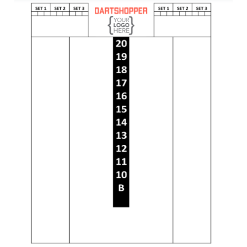 Dartshopper Scorebord 30x40 CM stampato con testo o logo - Full Colour