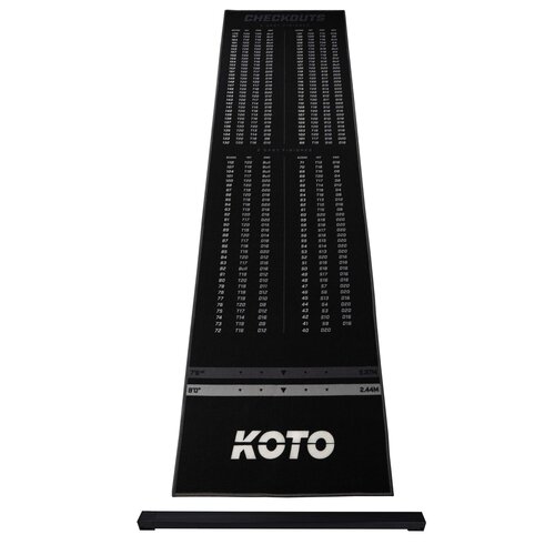 KOTO Tappeto per freccette KOTO Carpet Checkout Grey + Oche 285 x 80cm