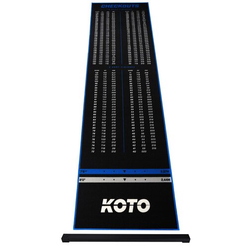 KOTO Tappeto per freccette KOTO Carpet Checkout Blue + Oche 285 x 80cm