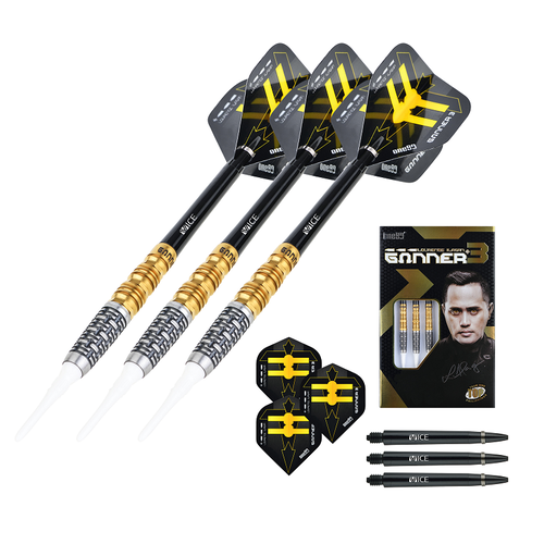 ONE80 ONE80 Gunner 3 Lourence Ilagan Black Gold 90% Freccette Soft Darts