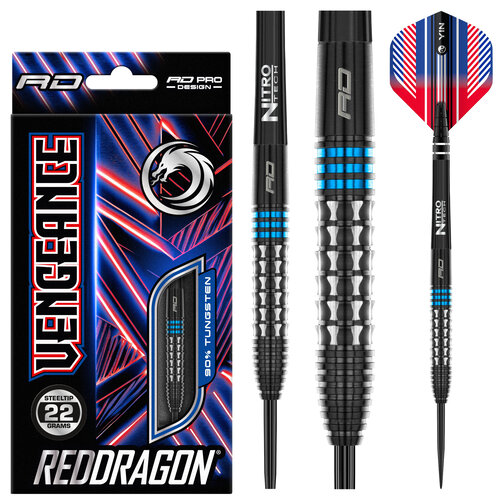 Red Dragon Red Dragon Vengeance Blue 90% Freccette Steel Darts