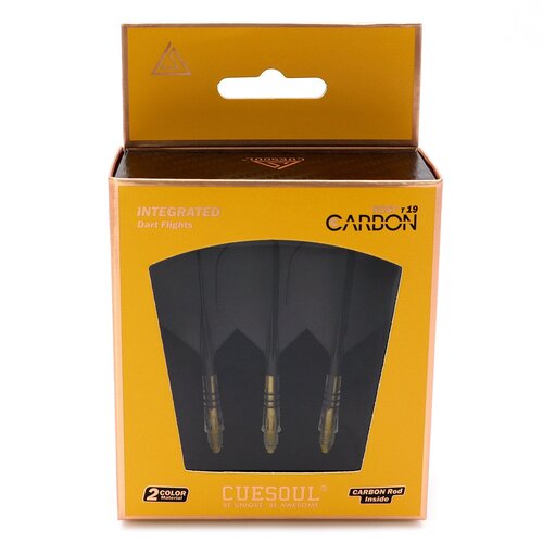 CUESOUL Cuesoul ROST T19 Integrated Dart Flights Big Standard Wing Carbon Black Yellow