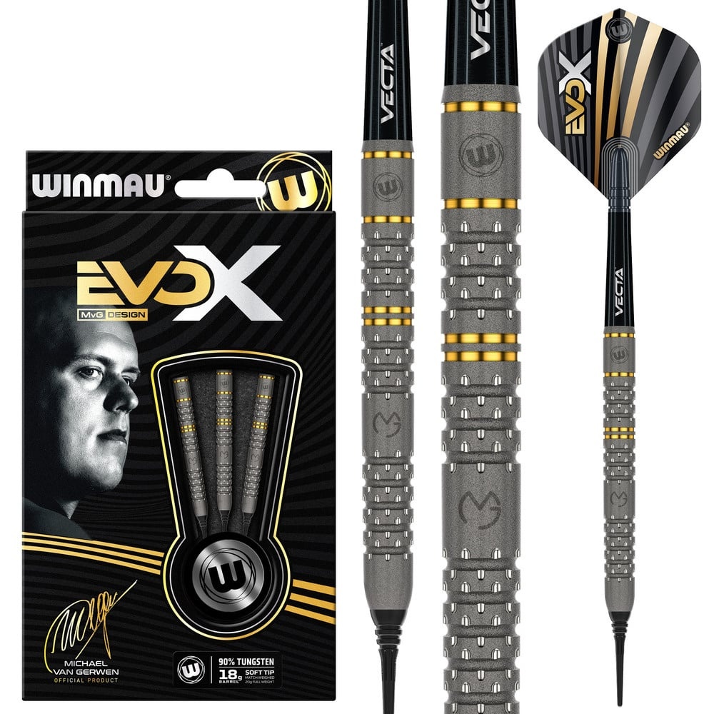 Set Freccette Winmau Michael Van Gerwen MvG Softip - 18g, Con Accessori E Custodia, Idea Regalo - Foto 4