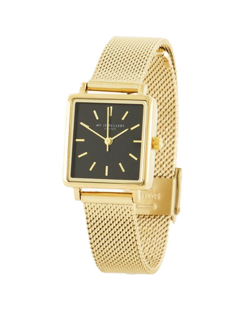Roségoudkleurig Dames Horloge met Zwarte Wijzerplaat