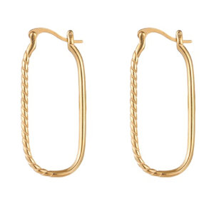 Go Dutch Label TWISTED LONG OVAL HOOPS - GOLD