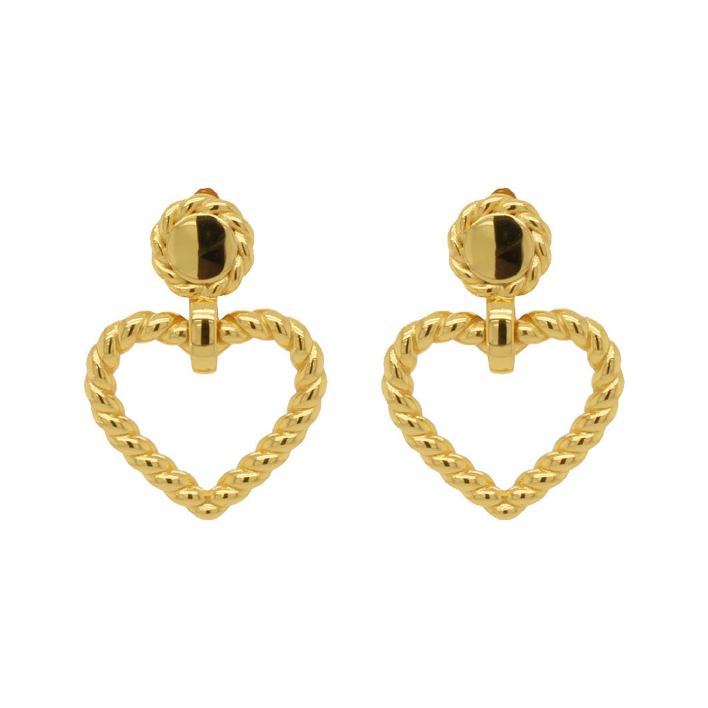 24Kae STATEMENT EARRINGS HEART SHAPED - GOLD