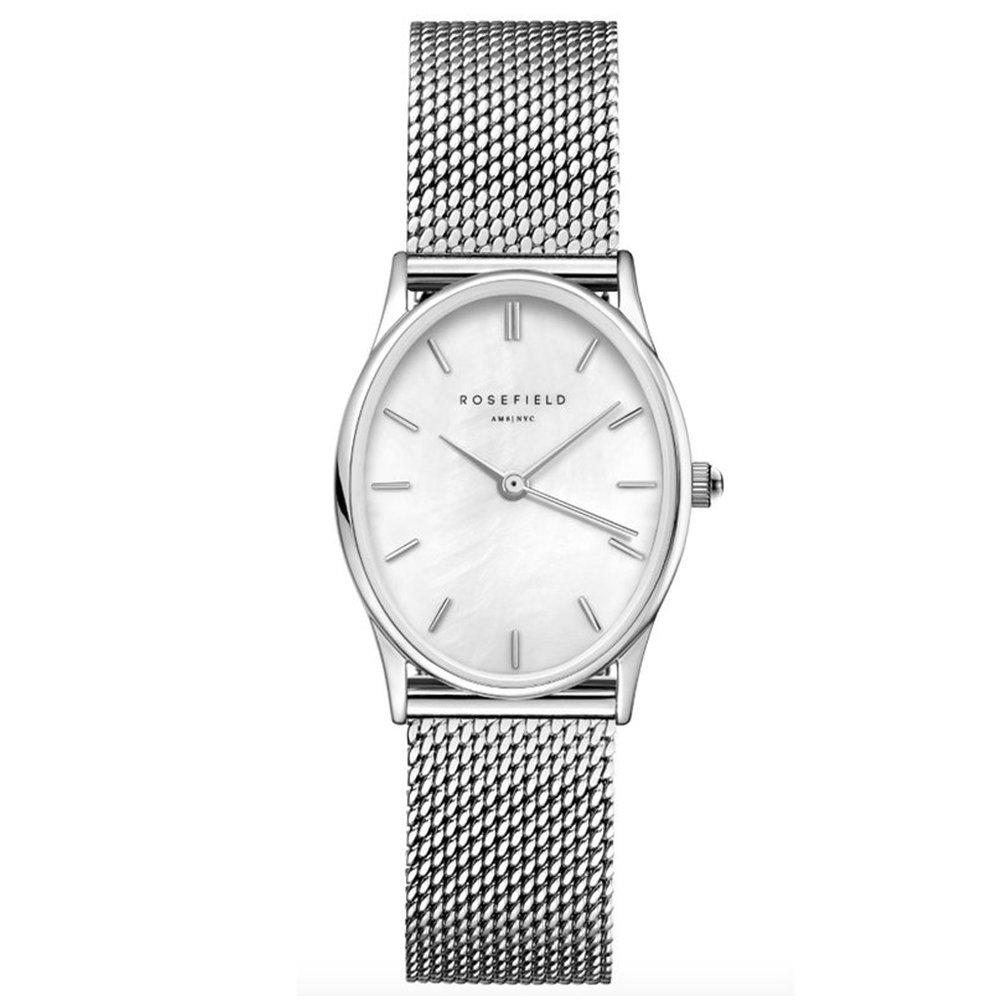 Rosefield THE OVAL WHITE MESH - SILVER