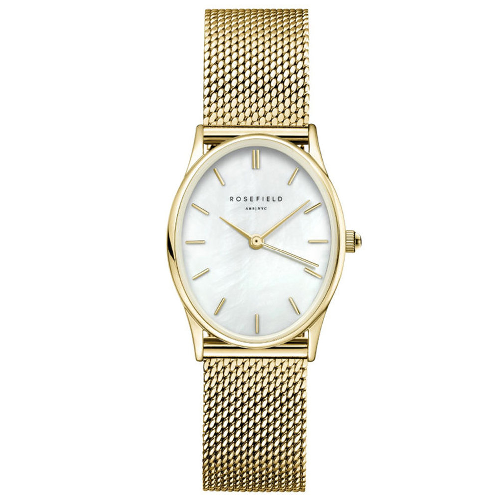 Rosefield THE OVAL WHITE MESH - GOLD