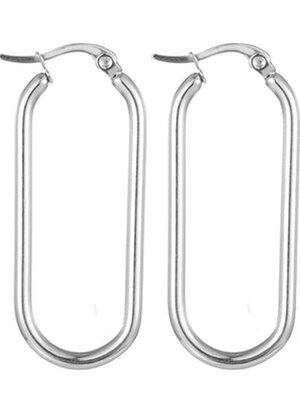 Day & Eve LONG OVAL HOOP - SILVER