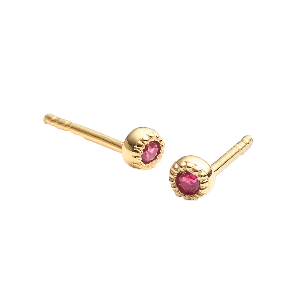 Eline Rosina RUBY STUDS - GOLD