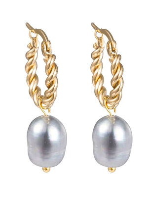 Day & Eve TWISTED PEARL EARRING - GOLD