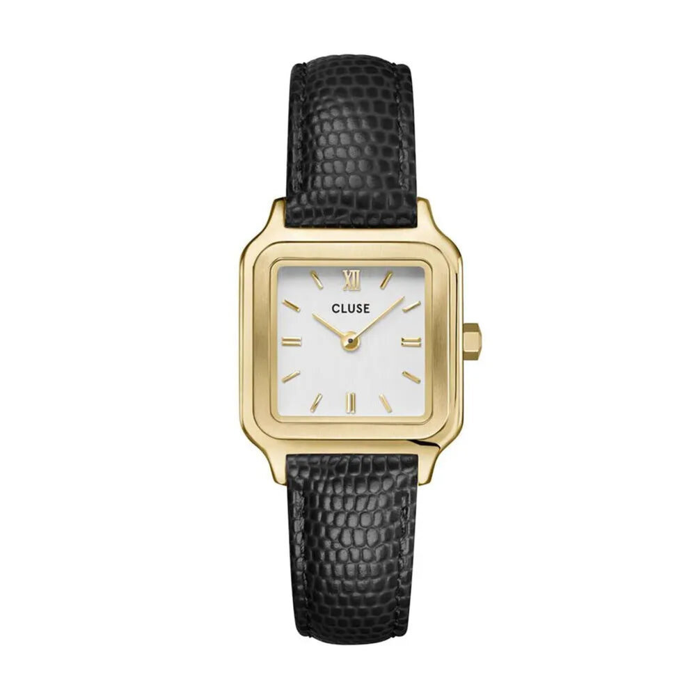 Cluse GRACIEUSE  WATCH LEATHER BLACK LIZARD - GOLD