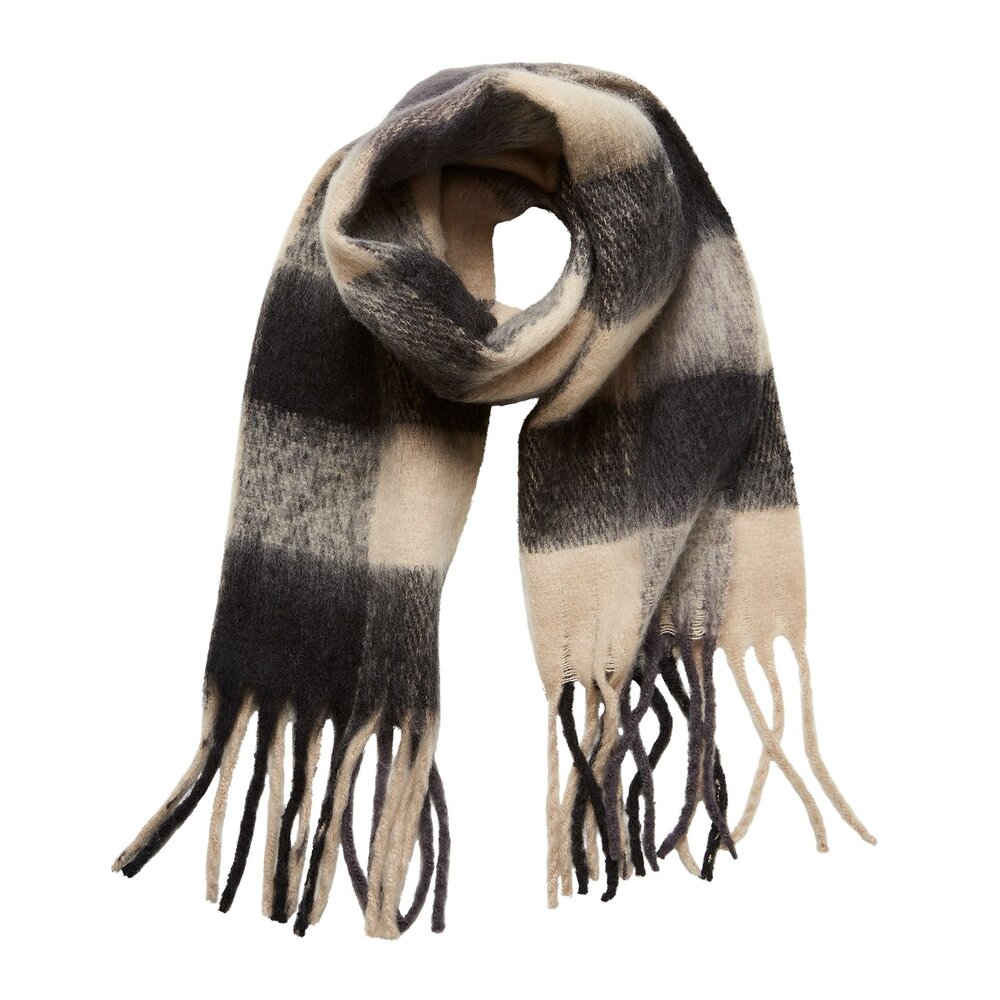 Moss Copenhagen ALLONA SCARF - BEIGE/BLACK