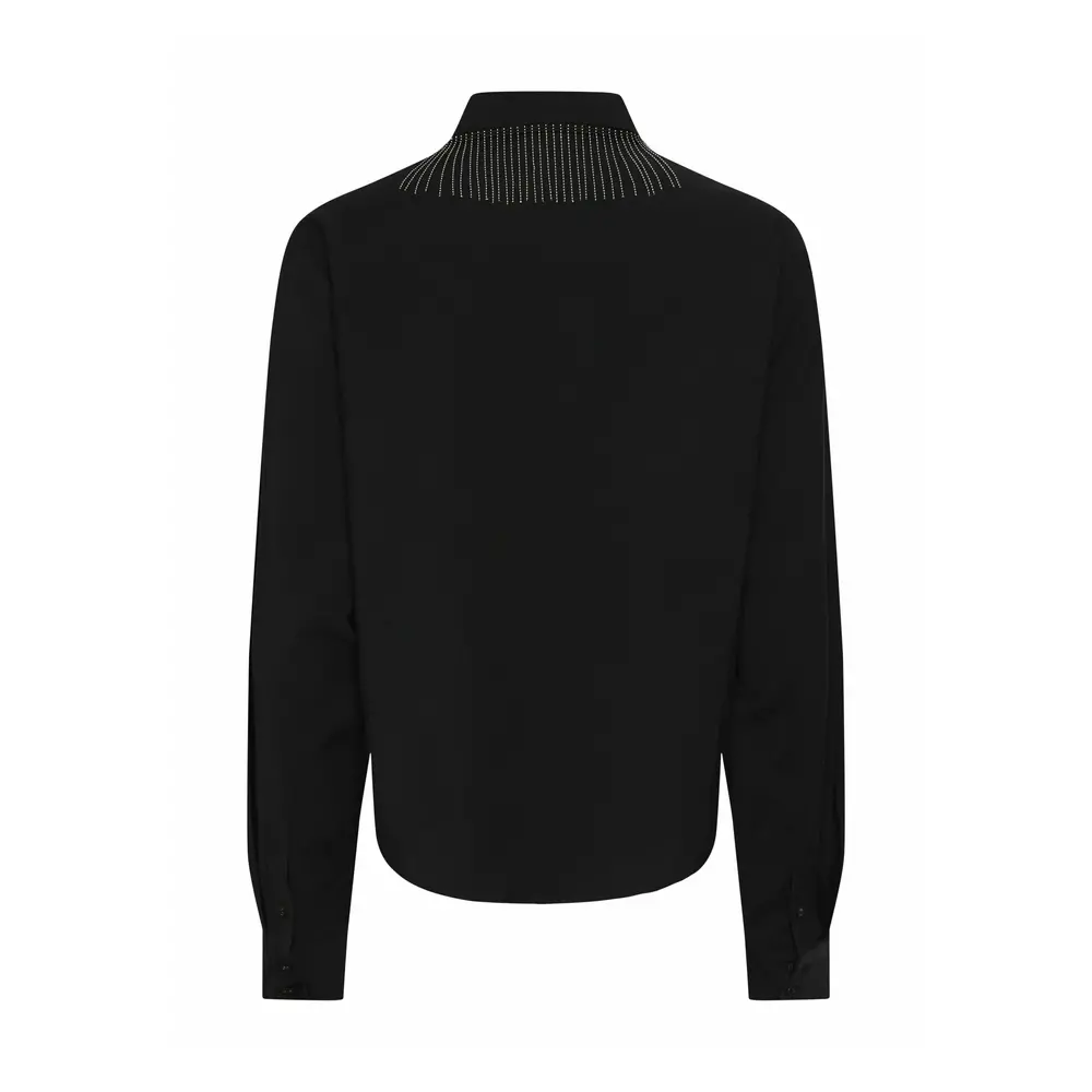 Y.A.S FRIMA FRINGLE BLOUSE - BLACK