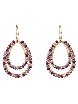 Day & Eve DOUBLE DRUP EARRING - GOLD/PURPLE