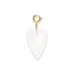 Le Veer WHITE HEART CHARM - WHITE/GOLD
